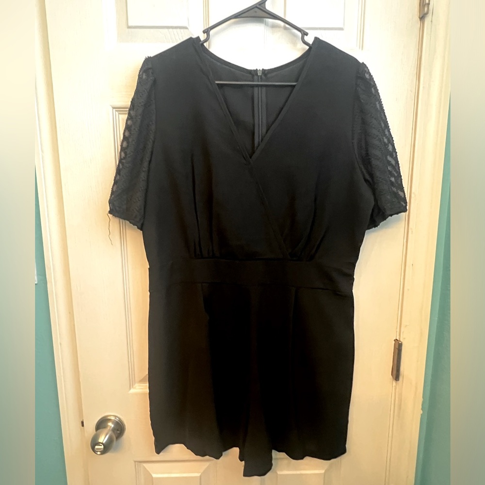 Mesh Puff Sleeve Romper.